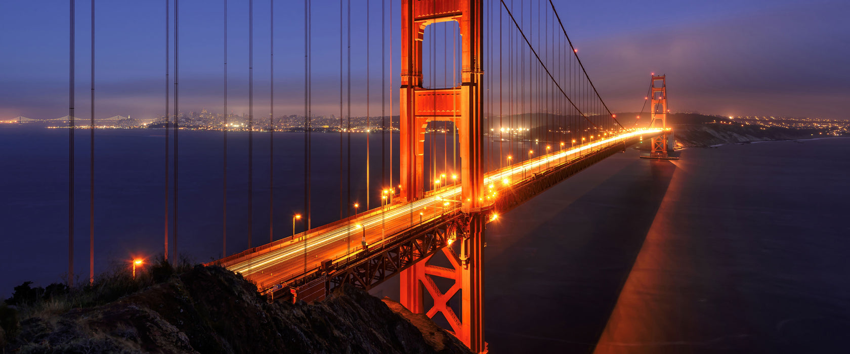 Golden Gate Bridge San Francisco, Glasbild Panorama