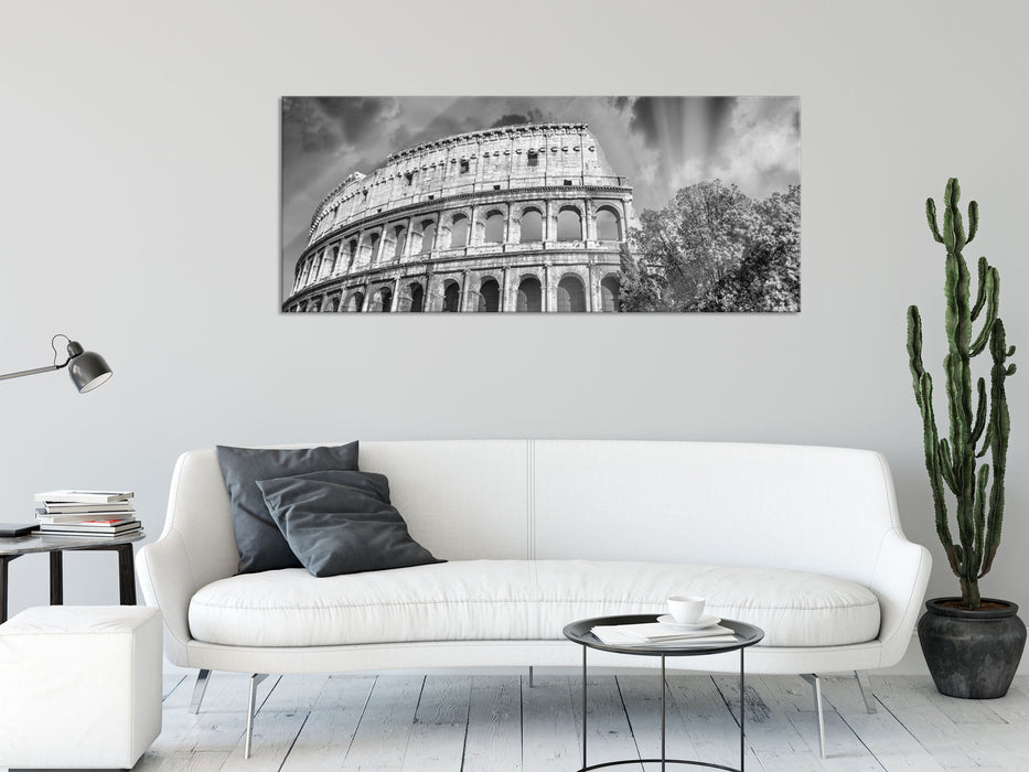 klassisches Colloseum in Rom, Glasbild Panorama