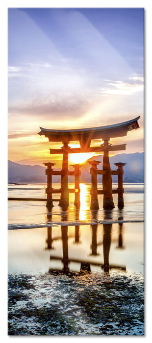 Pixxprint Torii Gate in Miyajima Japan, Glasbild Panorama