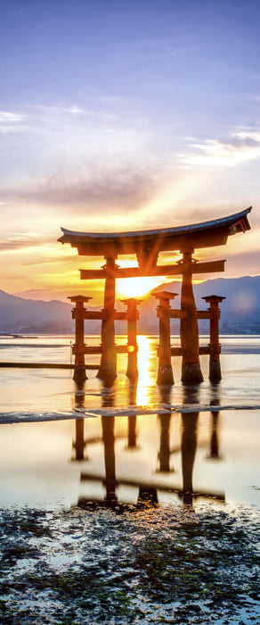 Torii Gate in Miyajima Japan, Glasbild Panorama