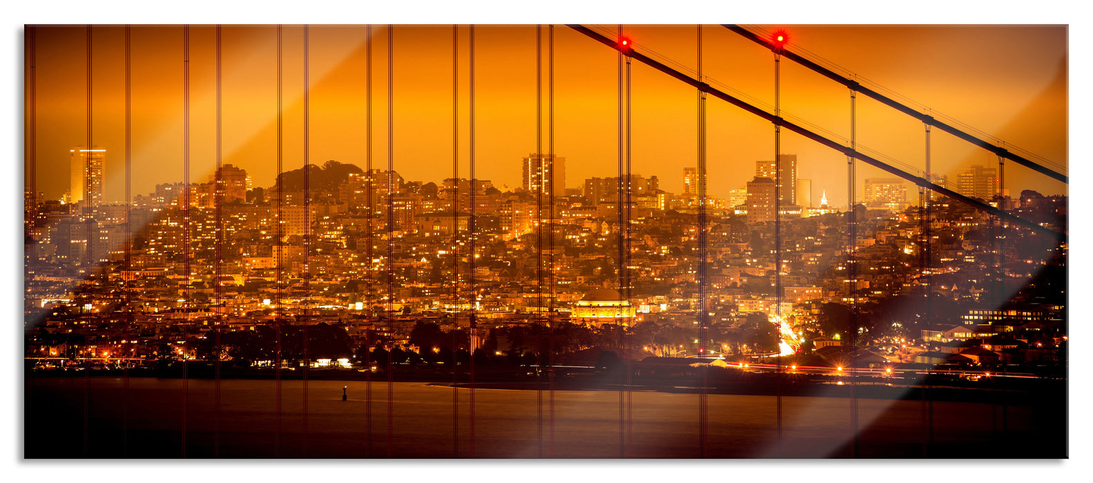 Pixxprint San Francisco Skyline, Glasbild Panorama