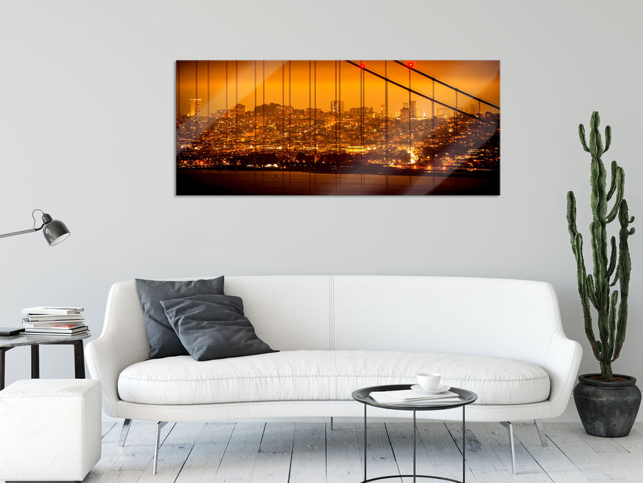 San Francisco Skyline, Glasbild Panorama