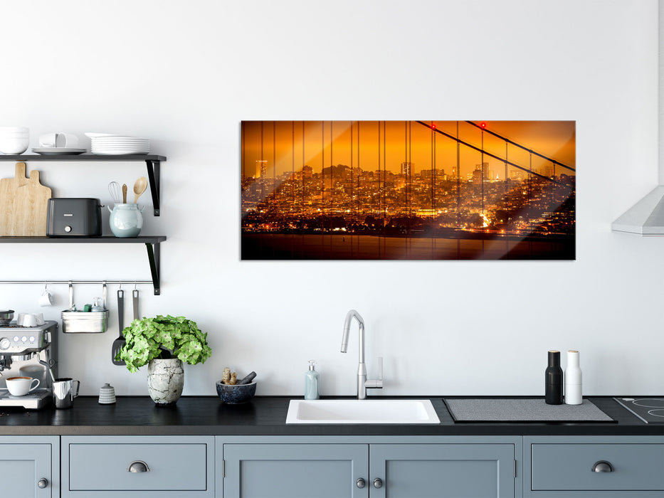 San Francisco Skyline, Glasbild Panorama