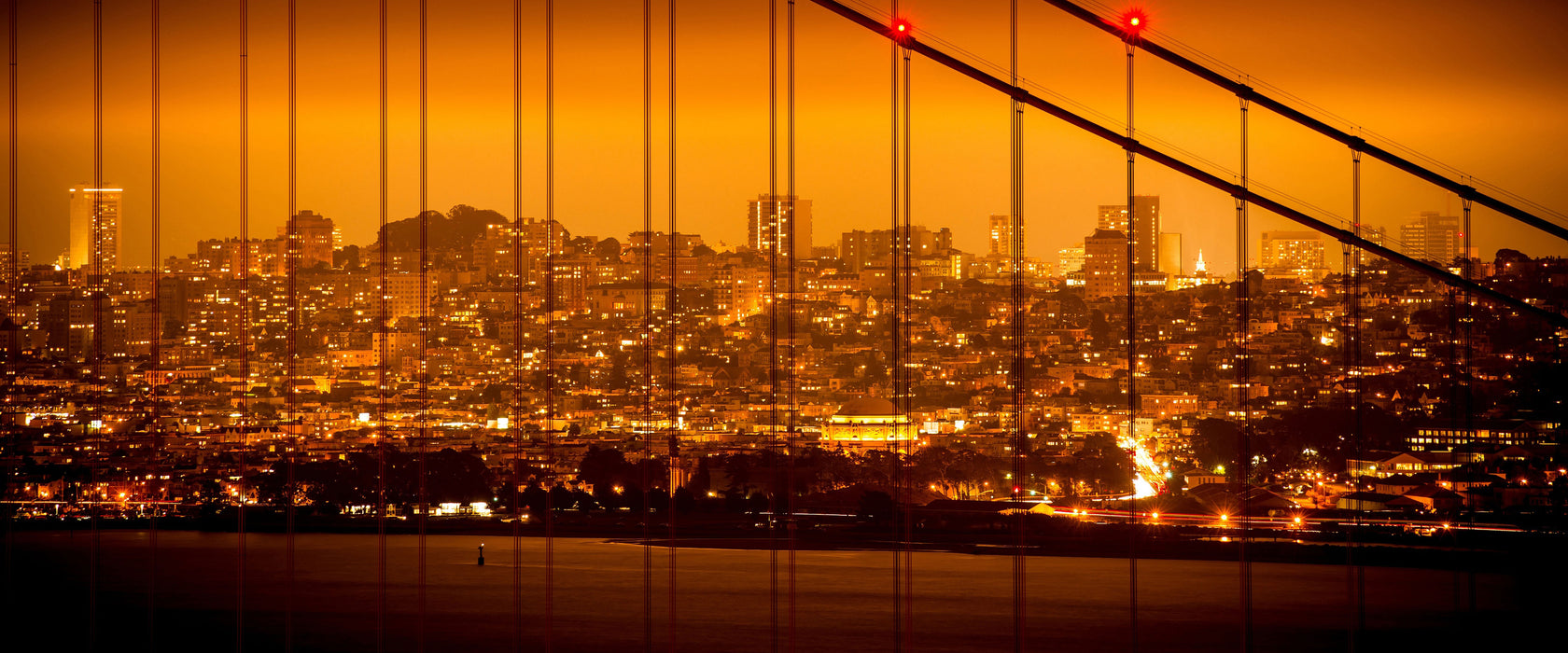 San Francisco Skyline, Glasbild Panorama