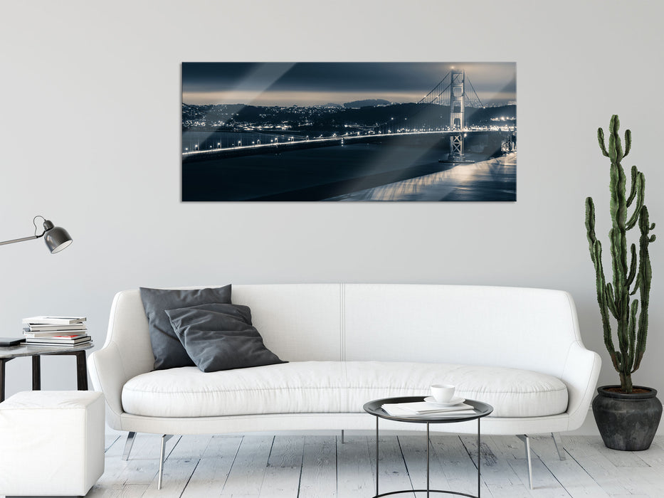 Golden Gate Bridge in New York, Glasbild Panorama