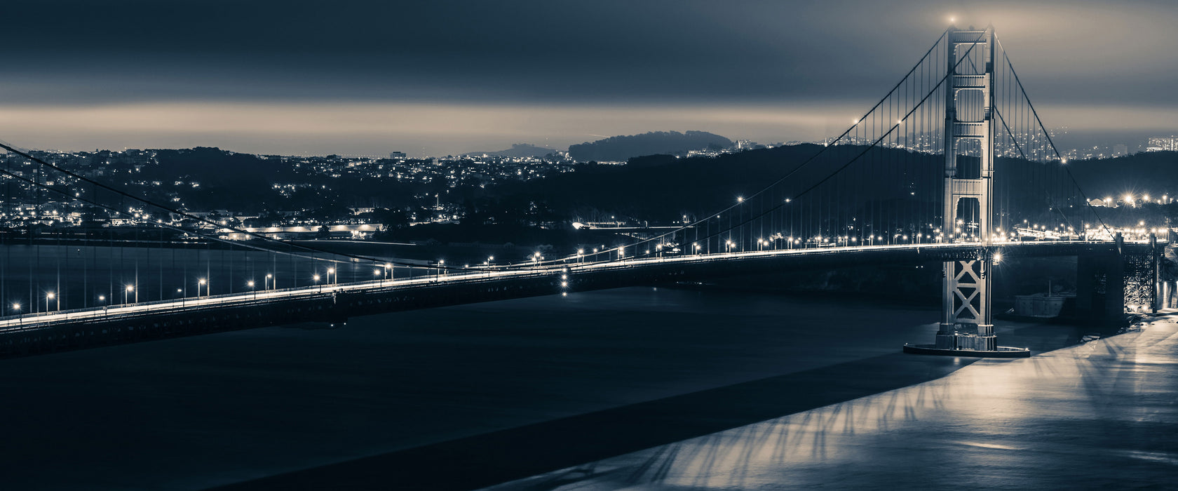 Golden Gate Bridge in New York, Glasbild Panorama