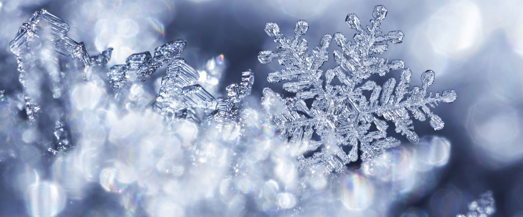 Wunderschöner Eiskristall, Glasbild Panorama