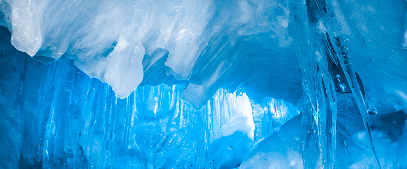 Prächtige Eishöhle, Glasbild Panorama