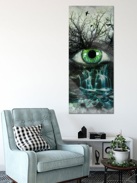 Auge verbunden mit Natur, Glasbild Panorama