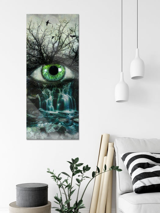 Auge verbunden mit Natur, Glasbild Panorama