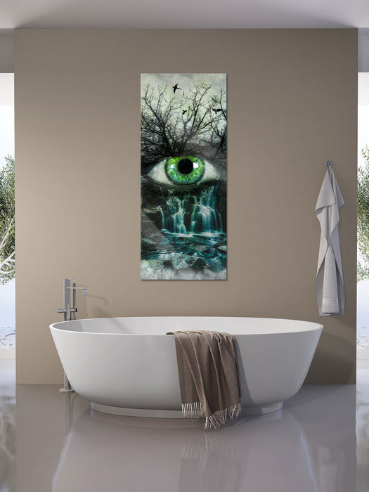 Auge verbunden mit Natur, Glasbild Panorama