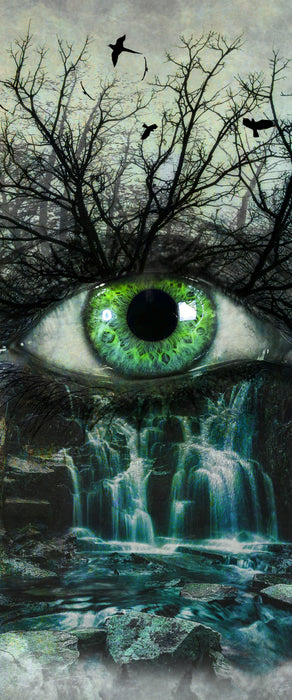 Auge verbunden mit Natur, Glasbild Panorama