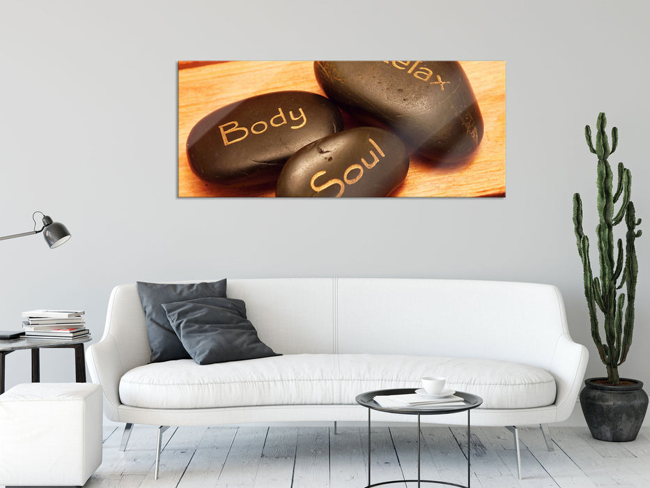 Wellness Body Soul Relax, Glasbild Panorama