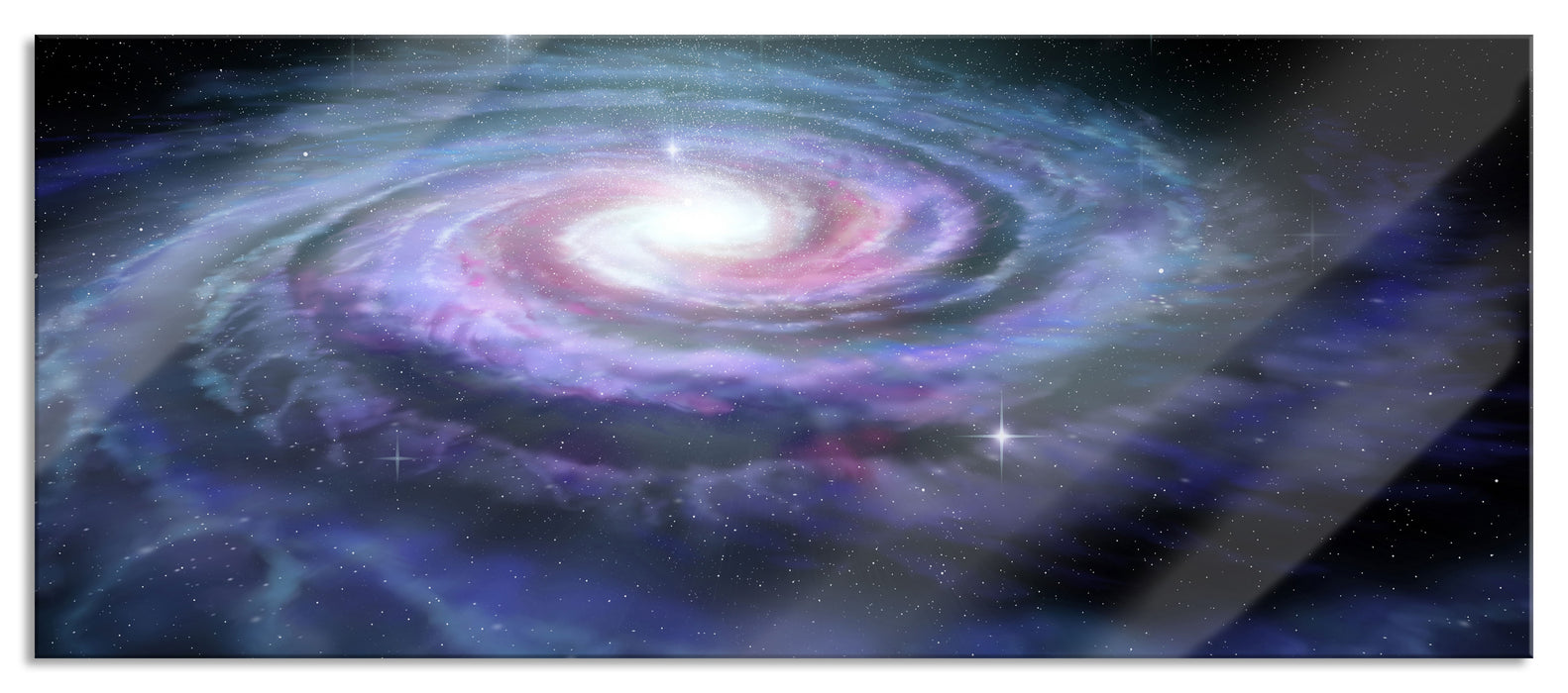 Pixxprint Sternenwirbel Galaxie, Glasbild Panorama