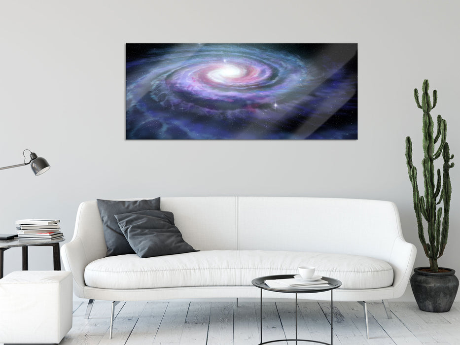 Sternenwirbel Galaxie, Glasbild Panorama