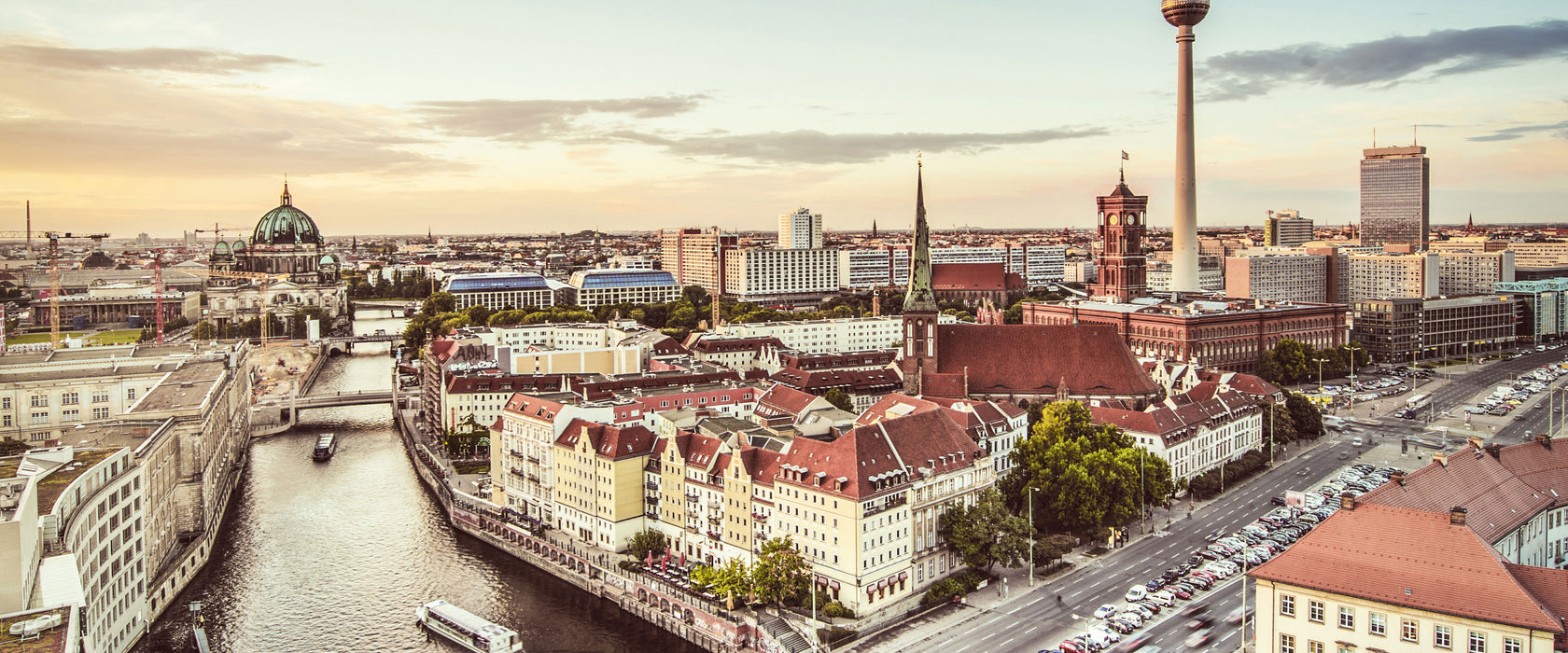 Skyline von Berlin, Glasbild Panorama