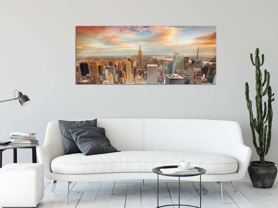 Skyline von New York, Glasbild Panorama