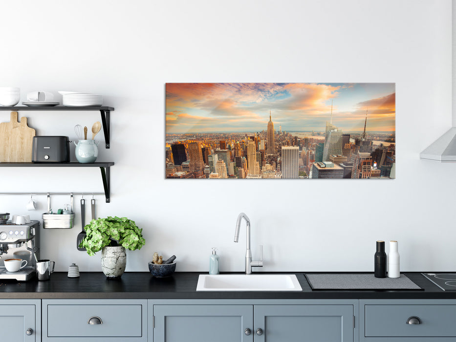 Skyline von New York, Glasbild Panorama