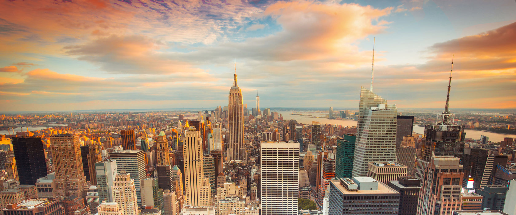 Skyline von New York, Glasbild Panorama