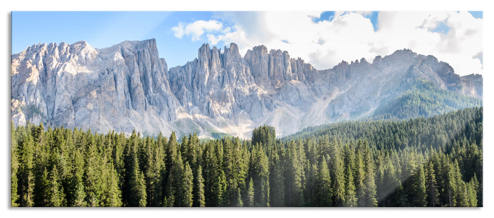 Pixxprint Wunderschöner klarer Bergsee, Glasbild Panorama