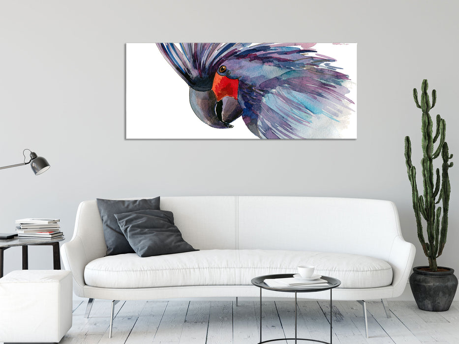 Exotischer Vogel Kunst, Glasbild Panorama