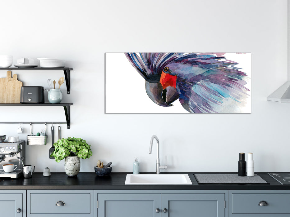 Exotischer Vogel Kunst, Glasbild Panorama