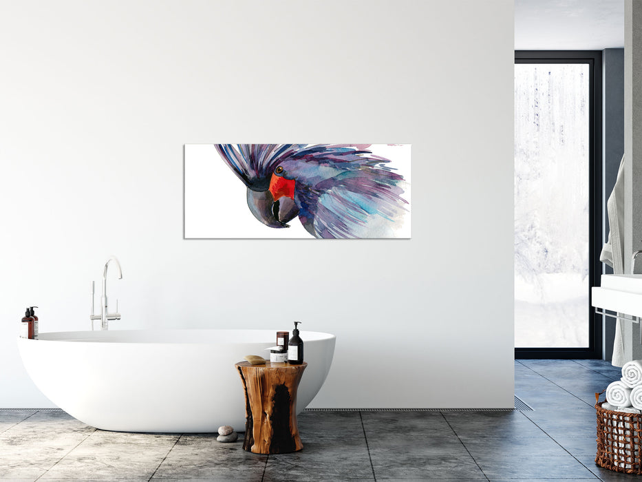 Exotischer Vogel Kunst, Glasbild Panorama