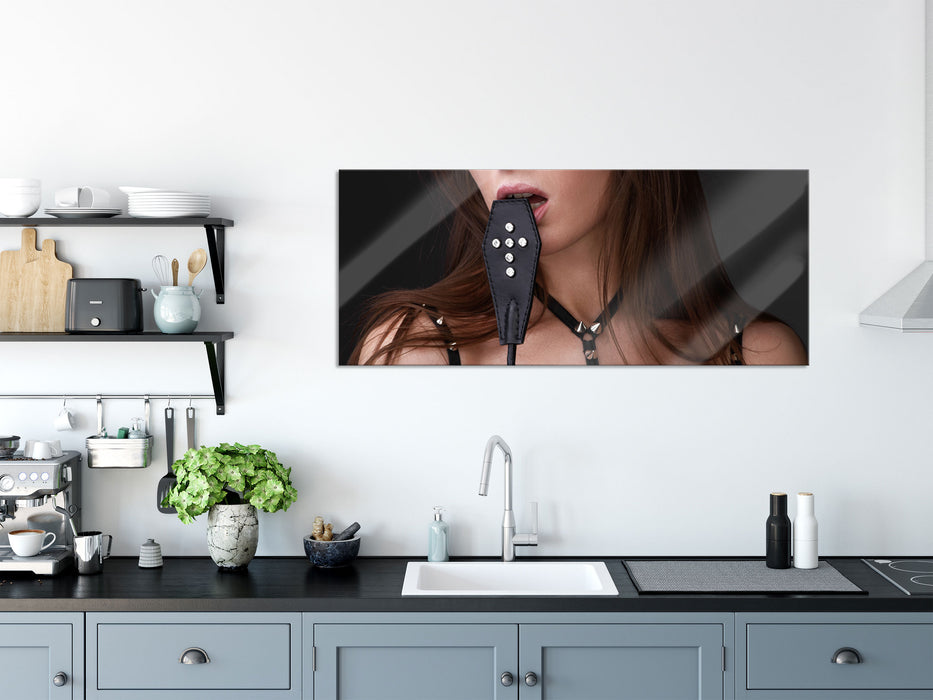 Verführung Peitsche Shades of, Glasbild Panorama