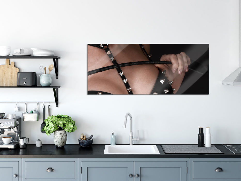 Sexy Stachel BH Shades of, Glasbild Panorama