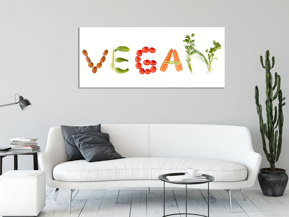 Vegan Gemüse, Glasbild Panorama