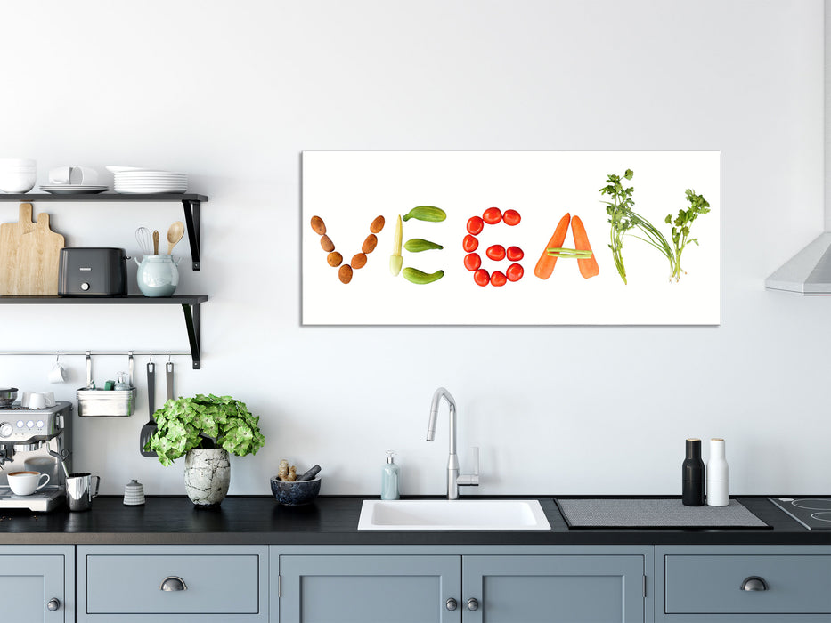 Vegan Gemüse, Glasbild Panorama