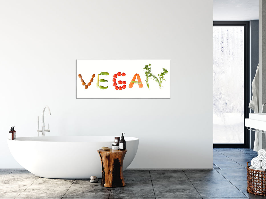 Vegan Gemüse, Glasbild Panorama