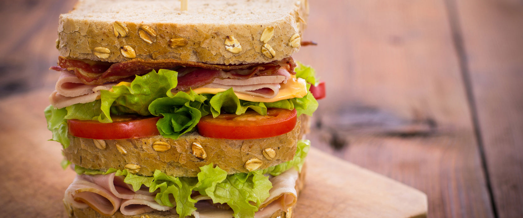 Doppeldecker Sandwich, Glasbild Panorama