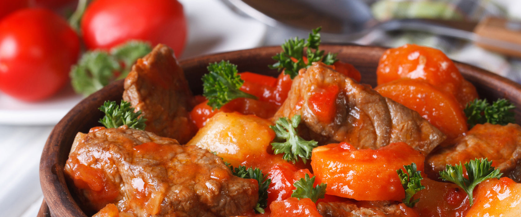 Appetitlicher Bauerntopf, Glasbild Panorama