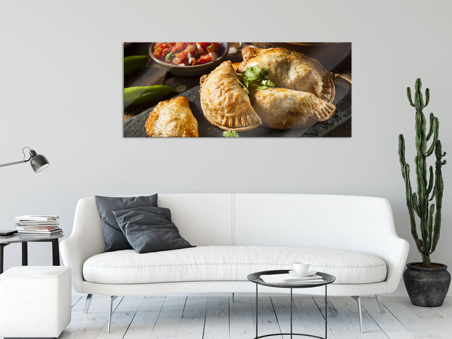 Wunderbare Tortellini, Glasbild Panorama