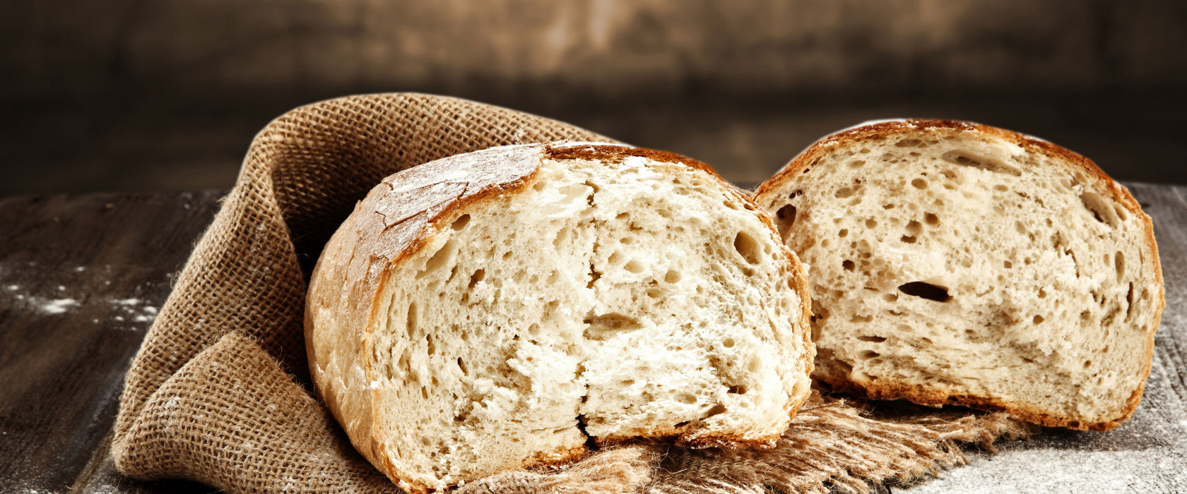 Krosses Bauernbrot, Glasbild Panorama