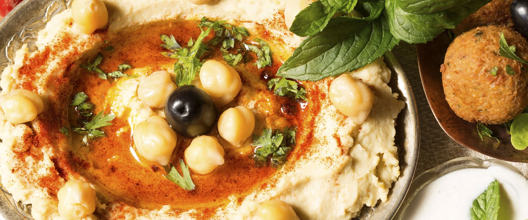 Leckerer Kartoffelbrei, Glasbild Panorama