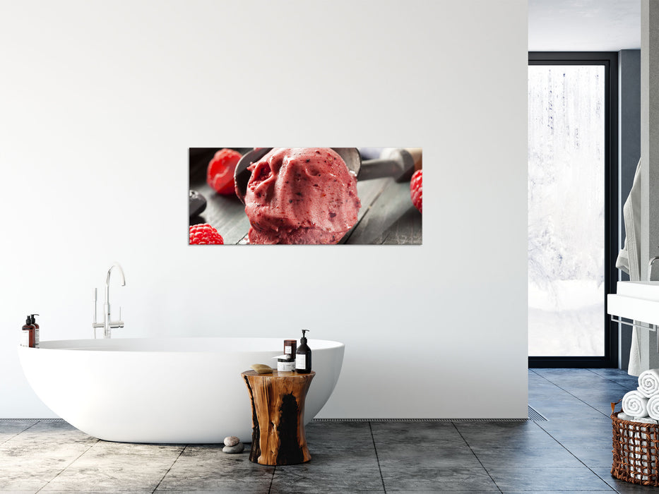 Köstliches Beeren Eis, Glasbild Panorama