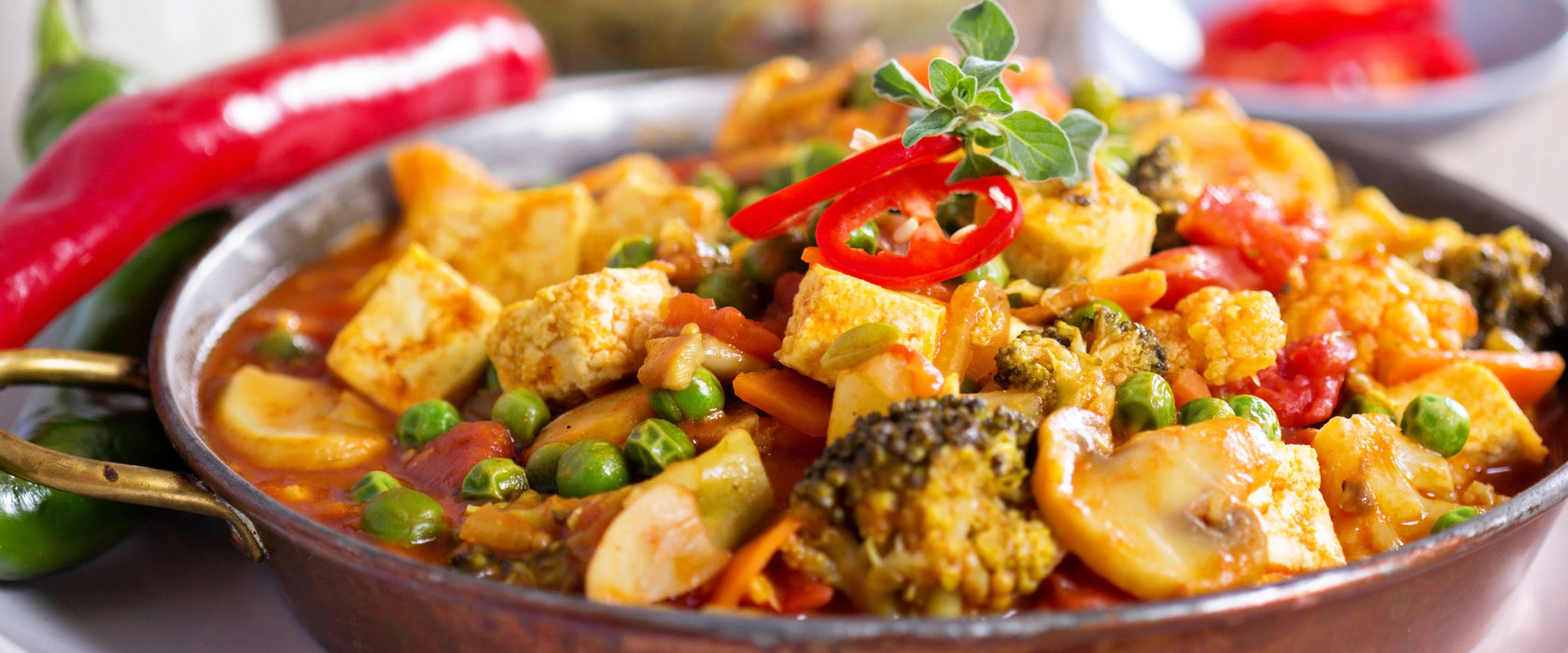 Traumhafte Fleischpfanne, Glasbild Panorama