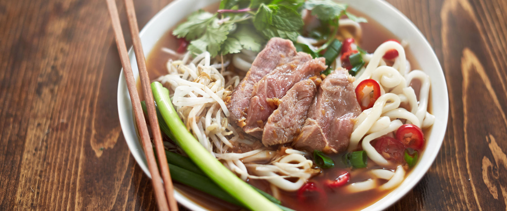 Japanische Brühe Miso, Glasbild Panorama