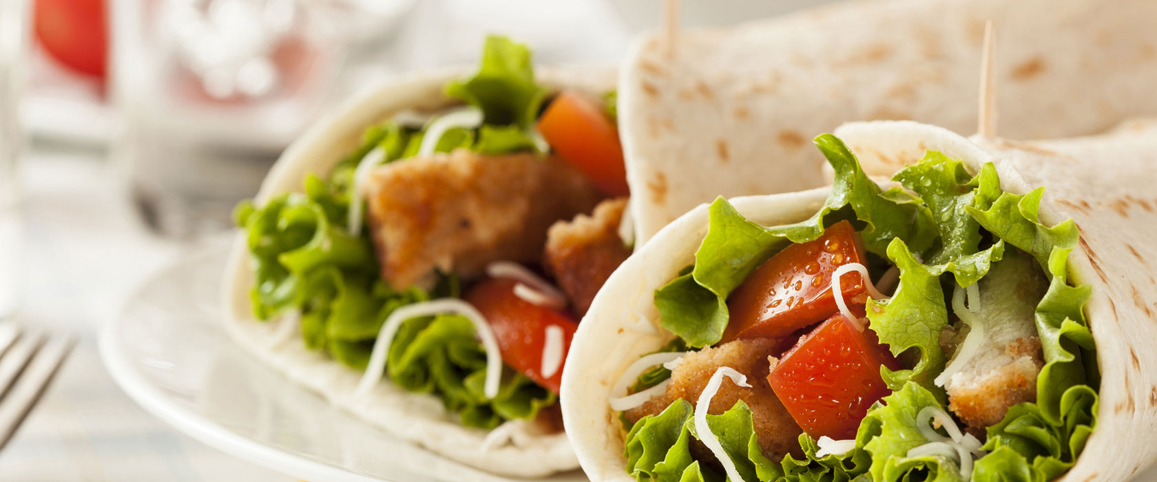 Super Frische Wraps, Glasbild Panorama