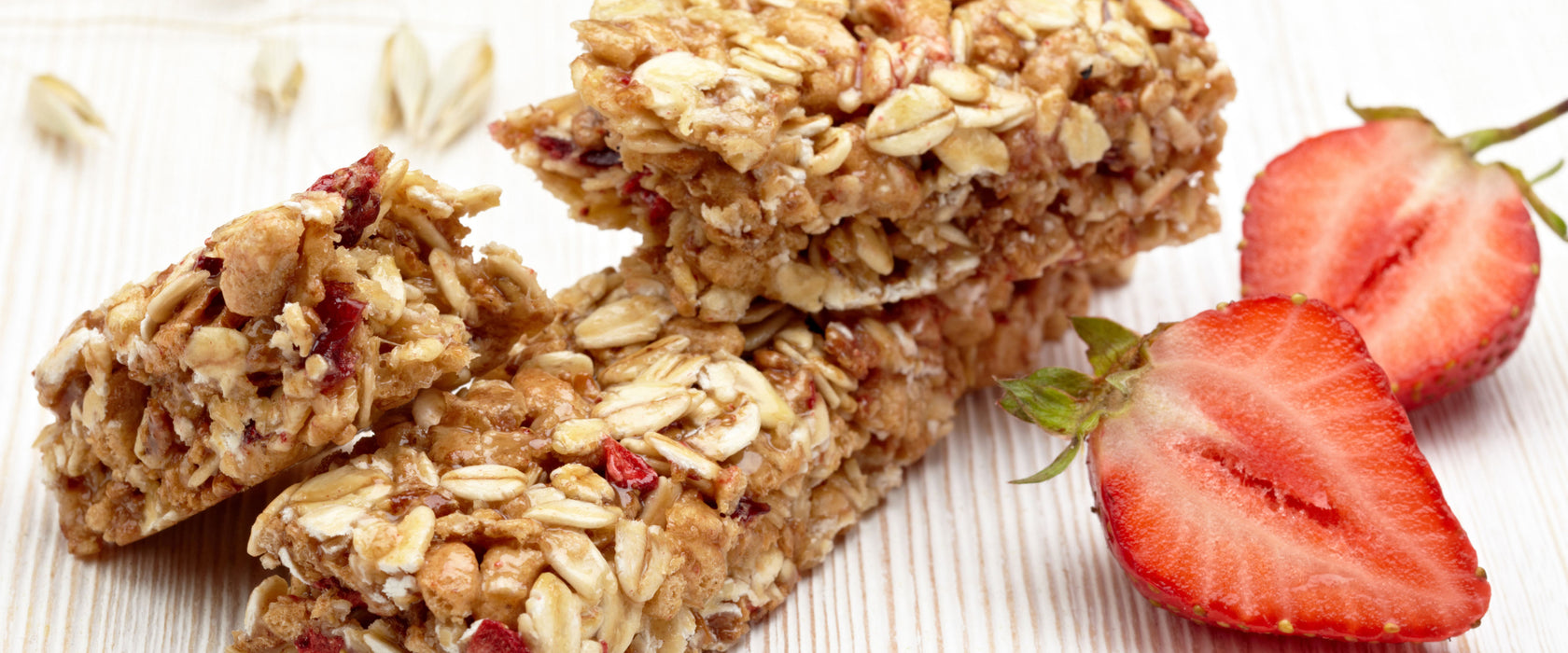 Gesunde Müsliriegel, Glasbild Panorama