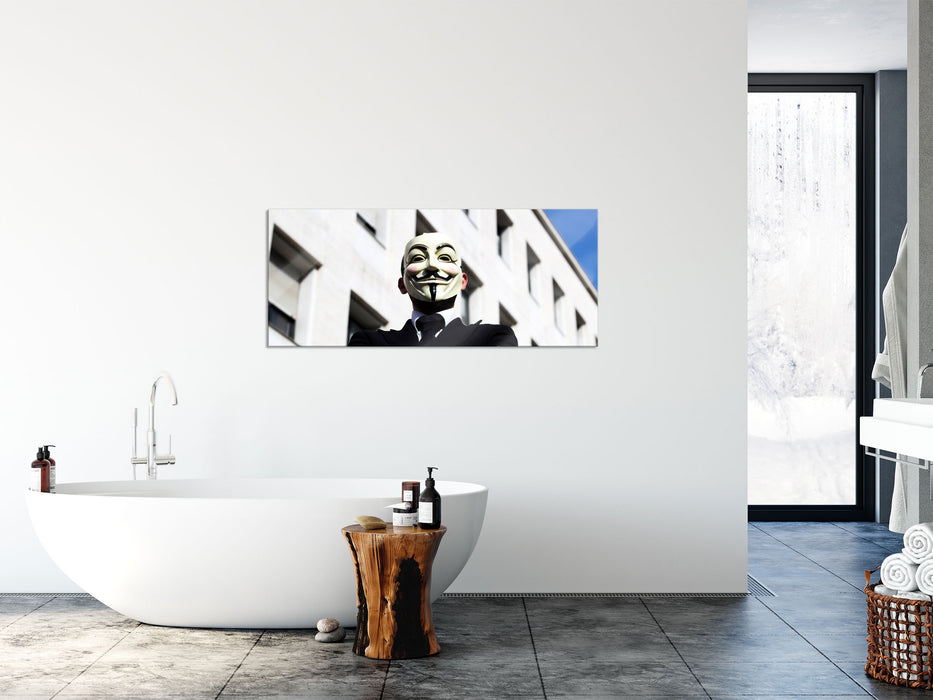 Anonymus Maske, Glasbild Panorama