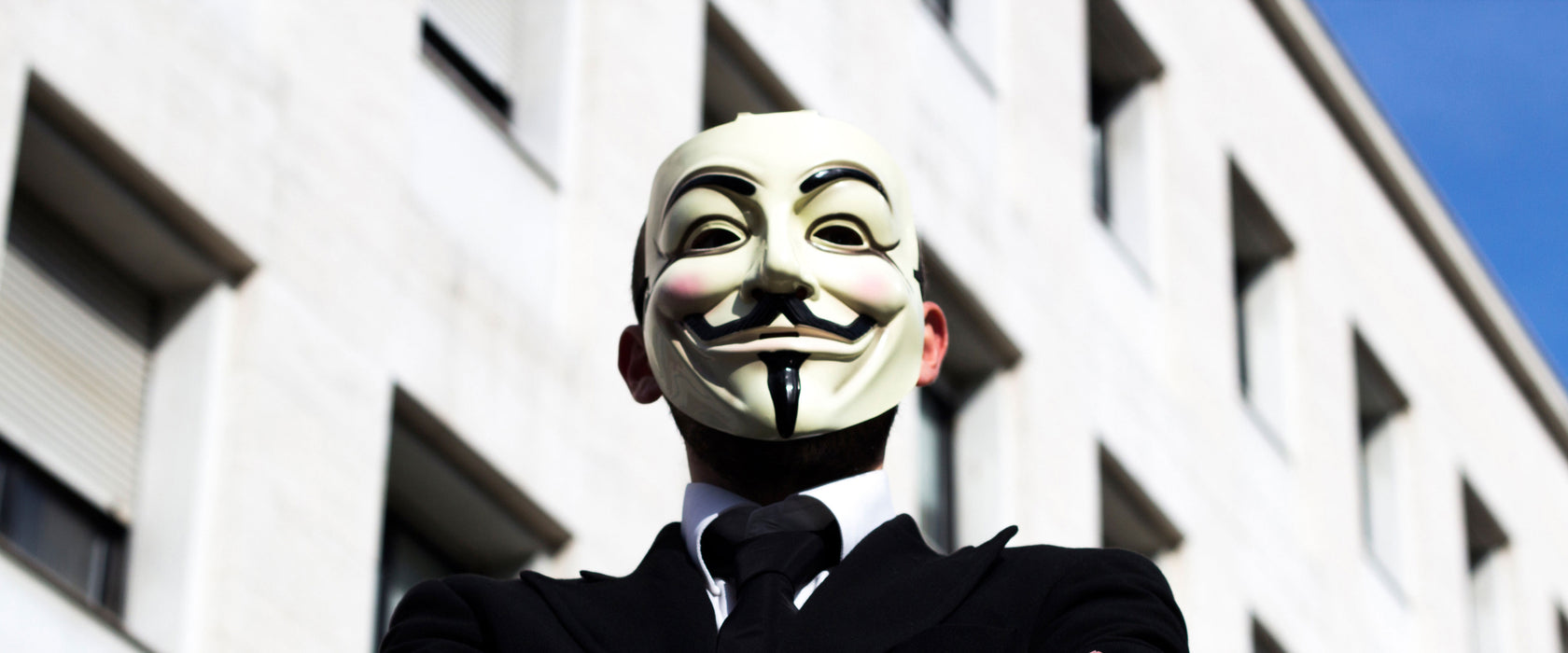 Anonymus Maske, Glasbild Panorama