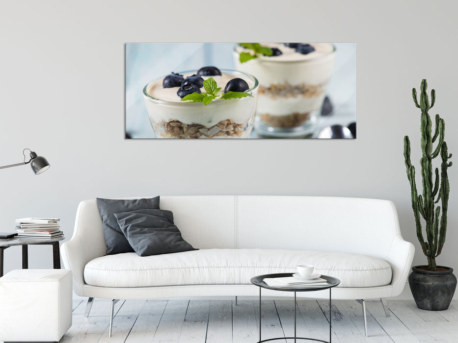 Leckerer Nachtisch, Glasbild Panorama