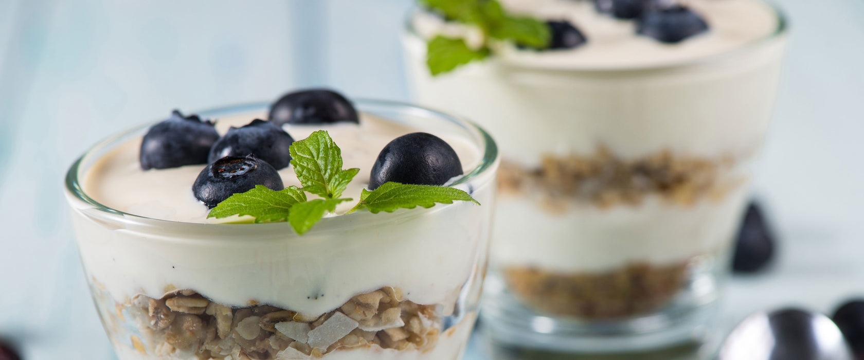 Leckerer Nachtisch, Glasbild Panorama
