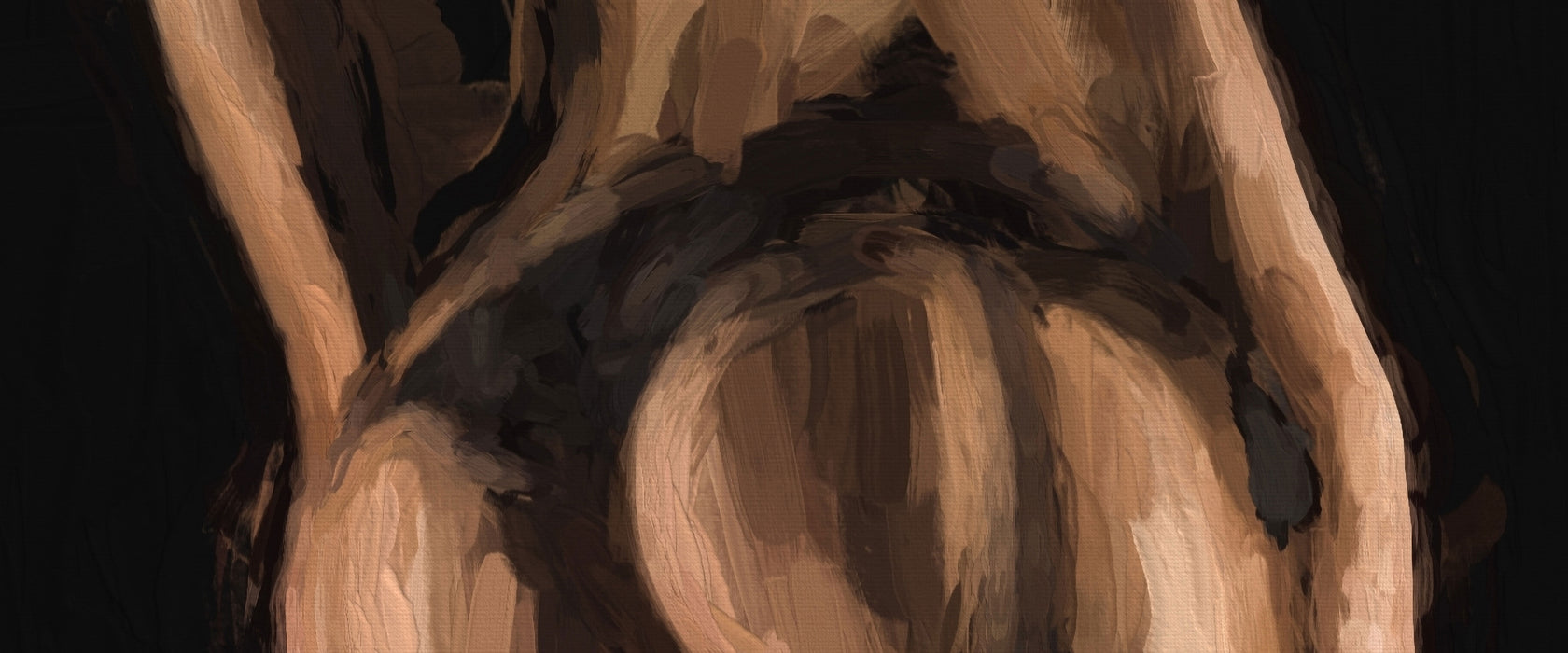 Knackiger Frauen Po mit Strapsen, Glasbild Panorama