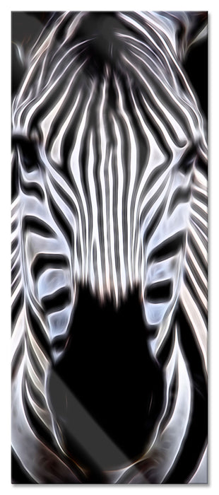 Pixxprint Zebra Porträt, Glasbild Panorama