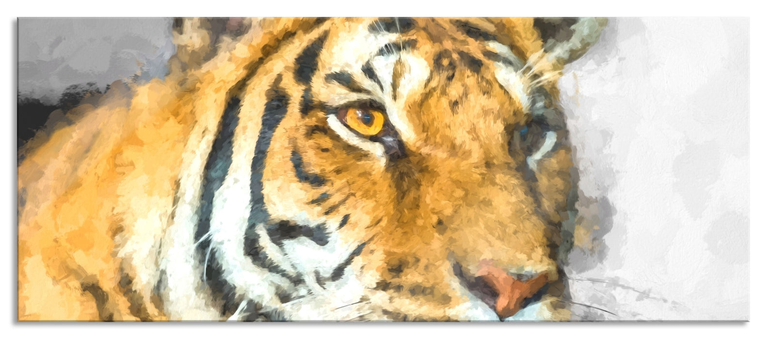 Pixxprint bildschöner Tiger, Glasbild Panorama