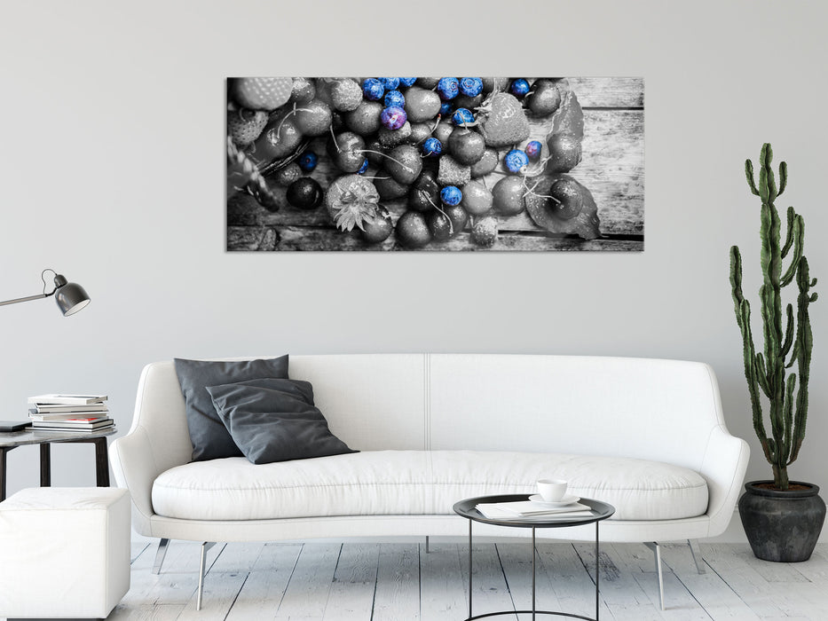 Früchtetraum mit Beeren, Glasbild Panorama